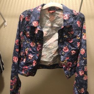 Blue Floral Denim Jacket